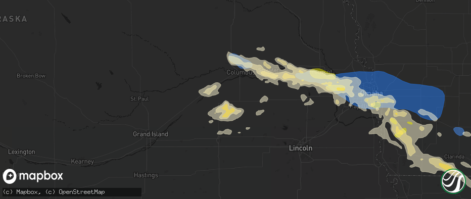 Hail map in Shelby, NE on June 13, 2026