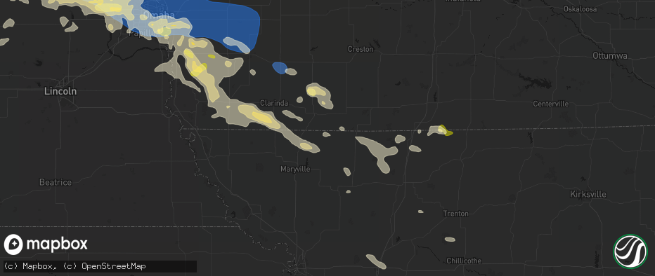 Hail map in Sheridan, MO on June 13, 2026