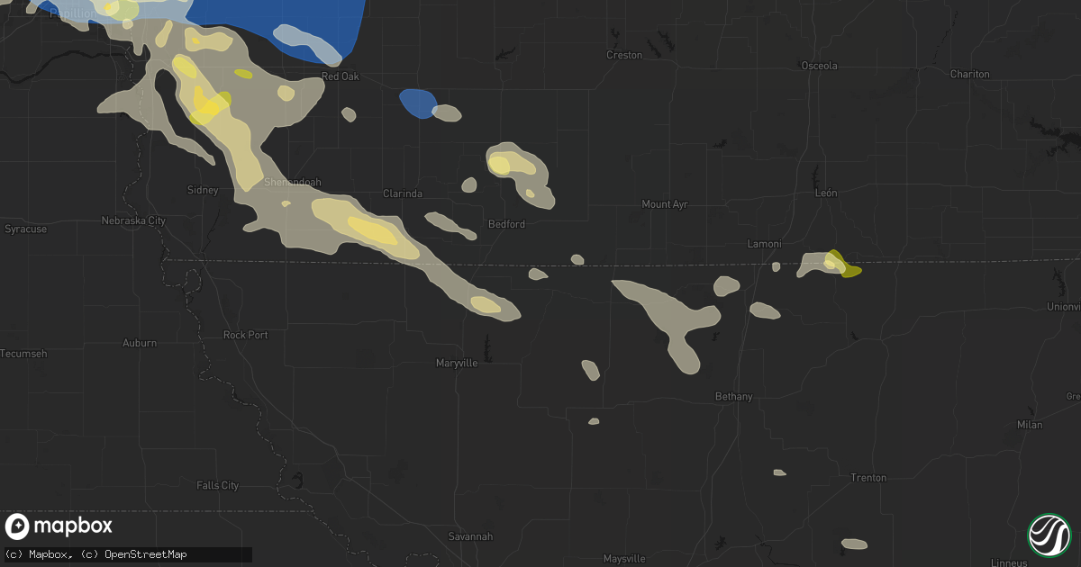 Hail map in Sheridan, MO on June 13, 2026
