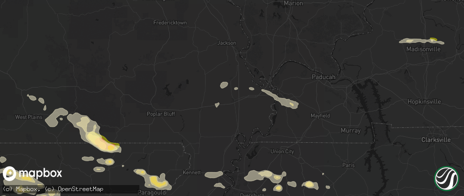 Hail map in Sikeston, MO on June 13, 2026