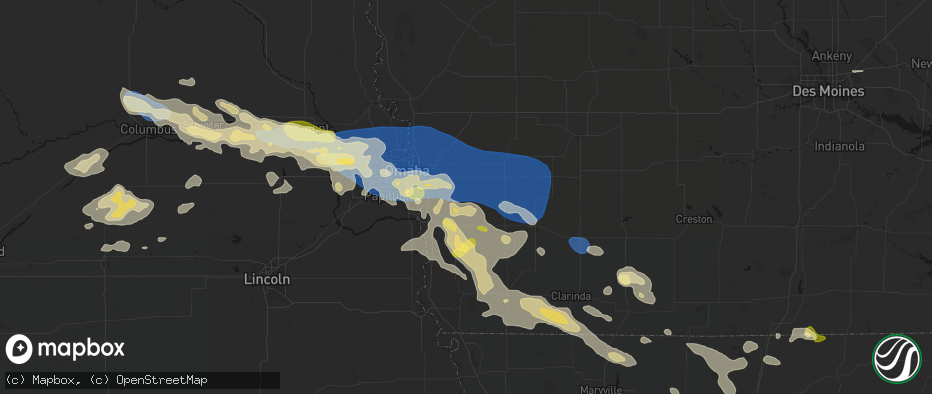 Hail map in Silver City, IA on June 13, 2026