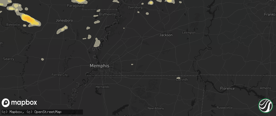 Hail map in Somerville, TN on June 13, 2026