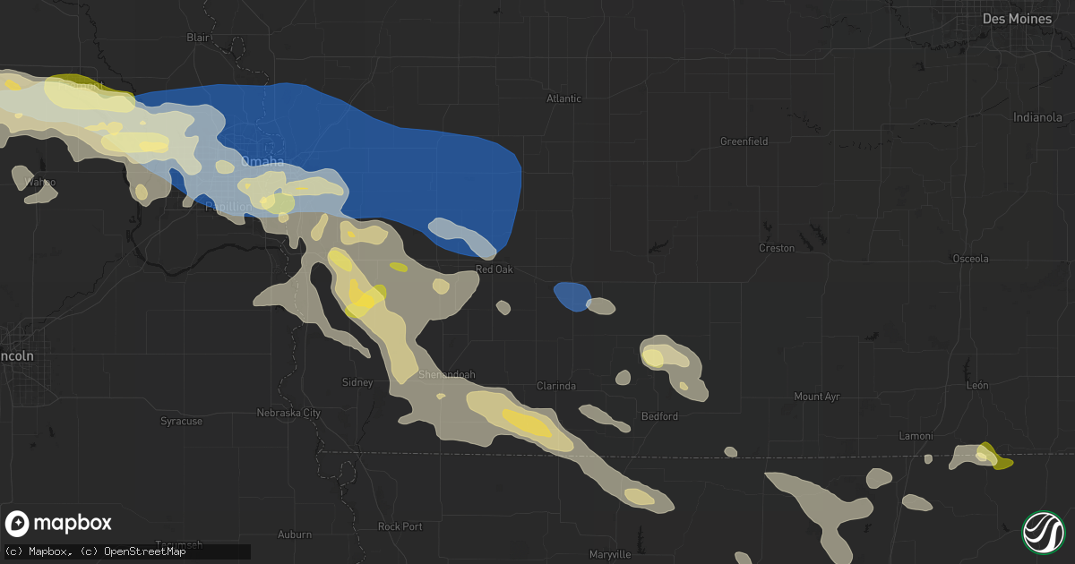 Hail map in Stanton, IA on June 13, 2026