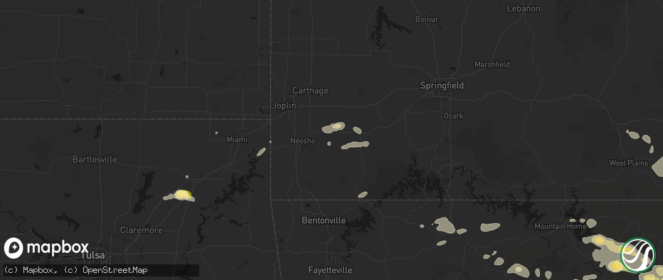 Hail map in Stark City, MO on June 13, 2026