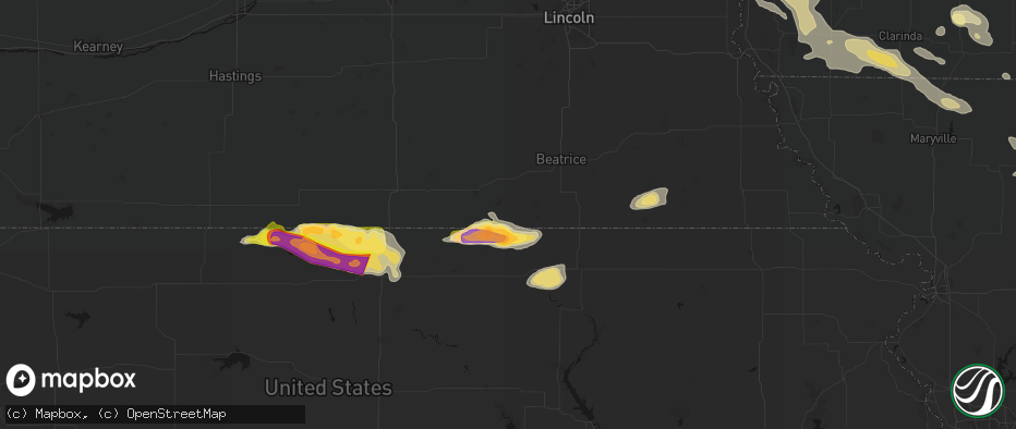Hail map in Steele City, NE on June 13, 2026