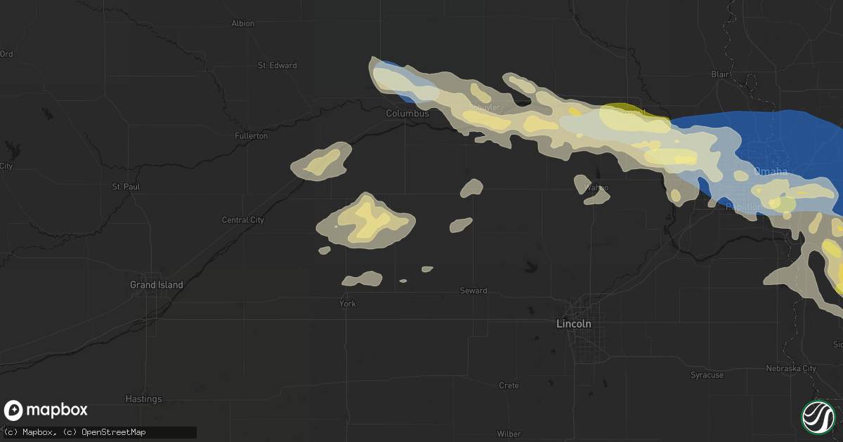 Hail map in Surprise, NE on June 13, 2026