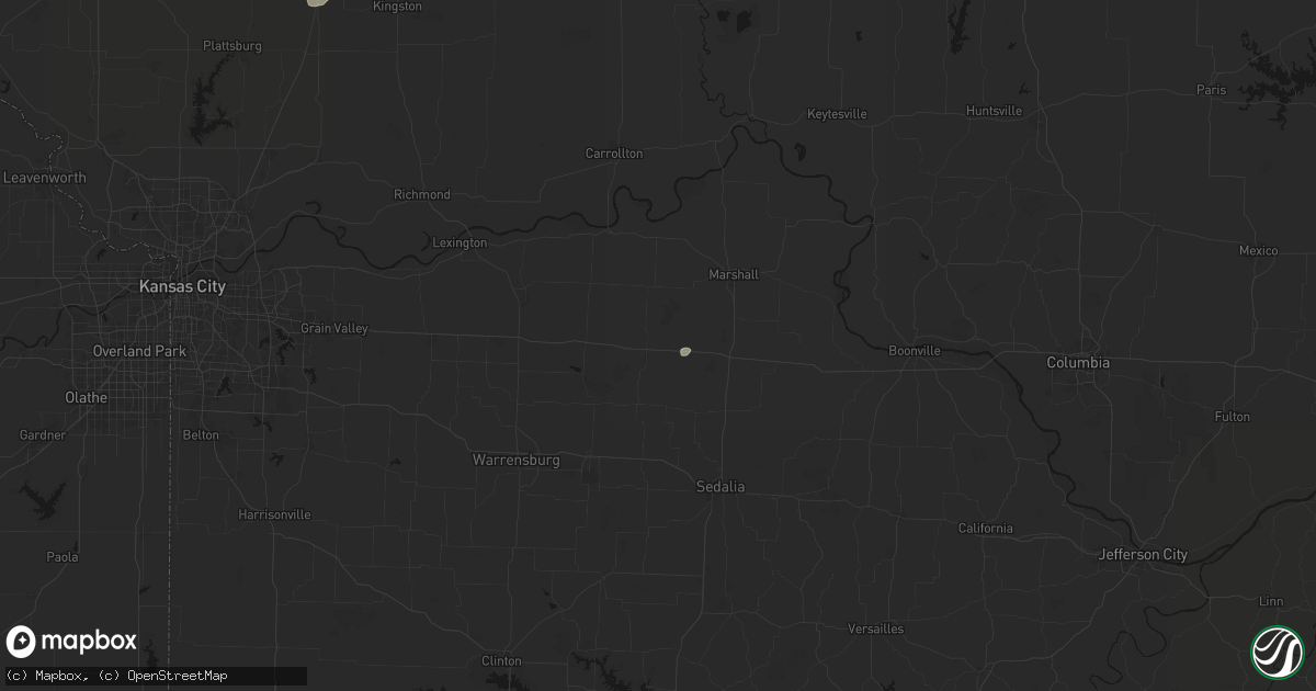 Hail map in Sweet Springs, MO on June 13, 2026