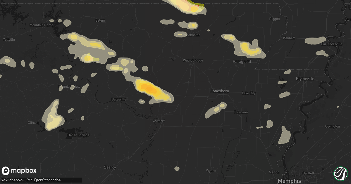 Hail map in Swifton, AR on June 13, 2026