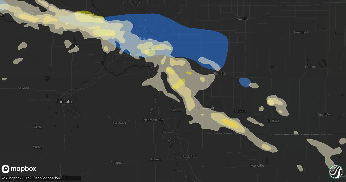 Hail map in Tabor, IA on June 13, 2026