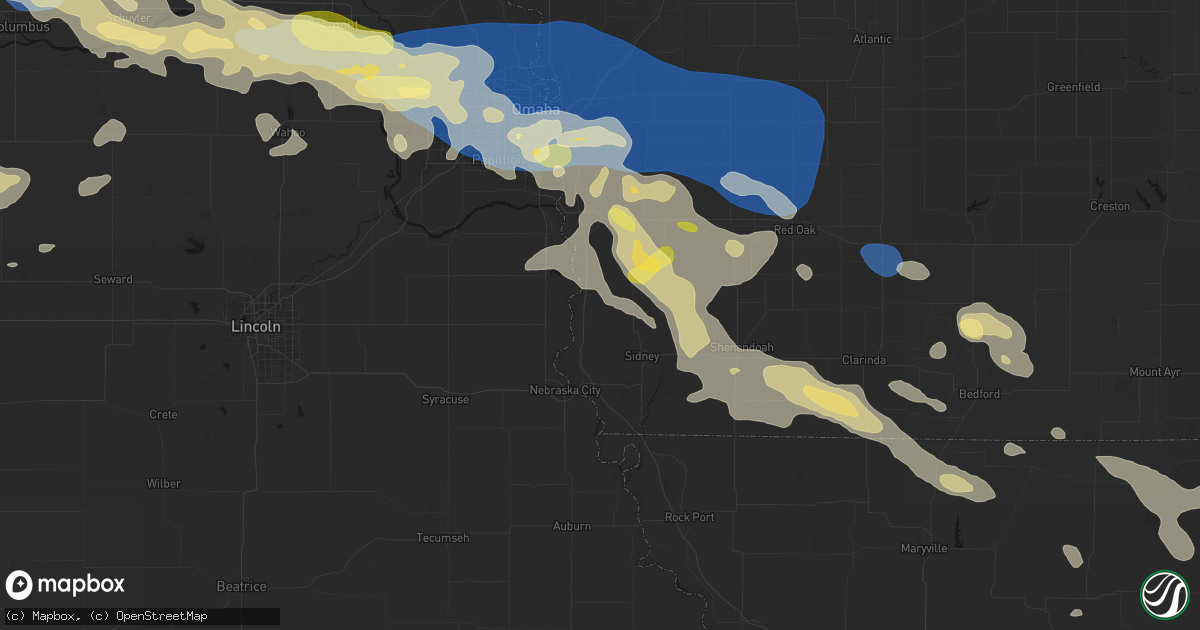 Hail map in Thurman, IA on June 13, 2026