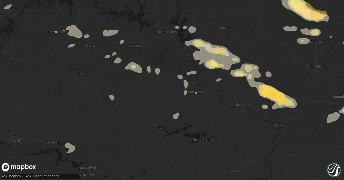 Hail map in Timbo, AR on June 13, 2026