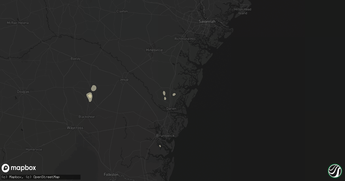 Hail map in Townsend, GA on June 13, 2026