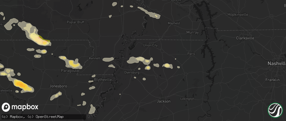 Hail map in Trimble, TN on June 13, 2026