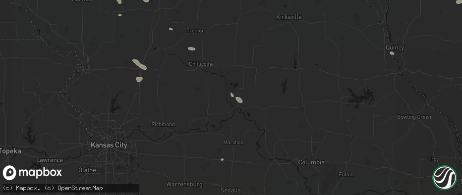 Hail map in Triplett, MO on June 13, 2026