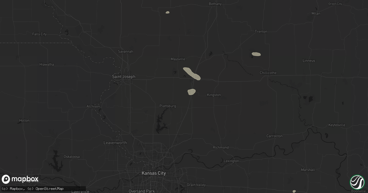 Hail map in Turney, MO on June 13, 2026