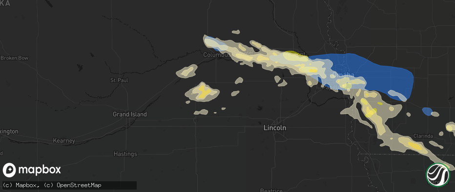 Hail map in Ulysses, NE on June 13, 2026