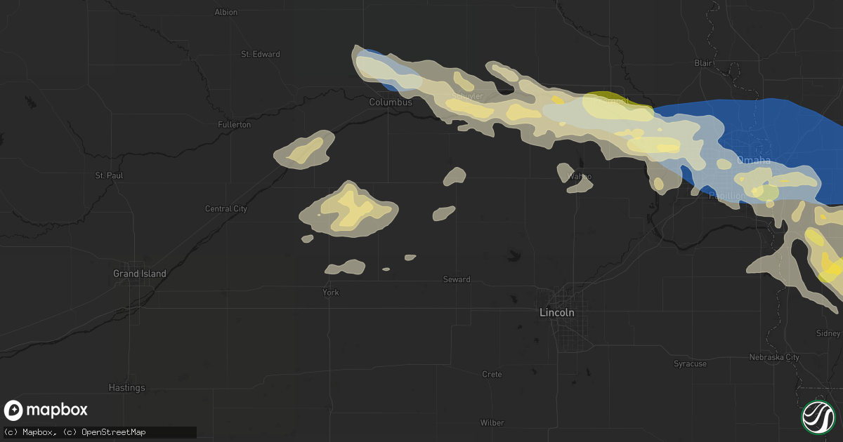 Hail map in Ulysses, NE on June 13, 2026