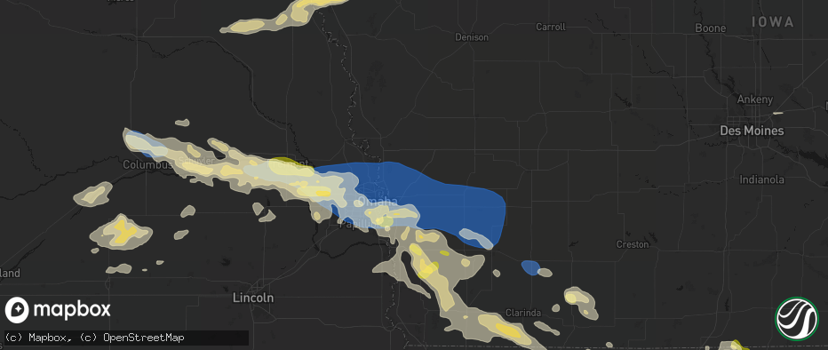 Hail map in Underwood, IA on June 13, 2026