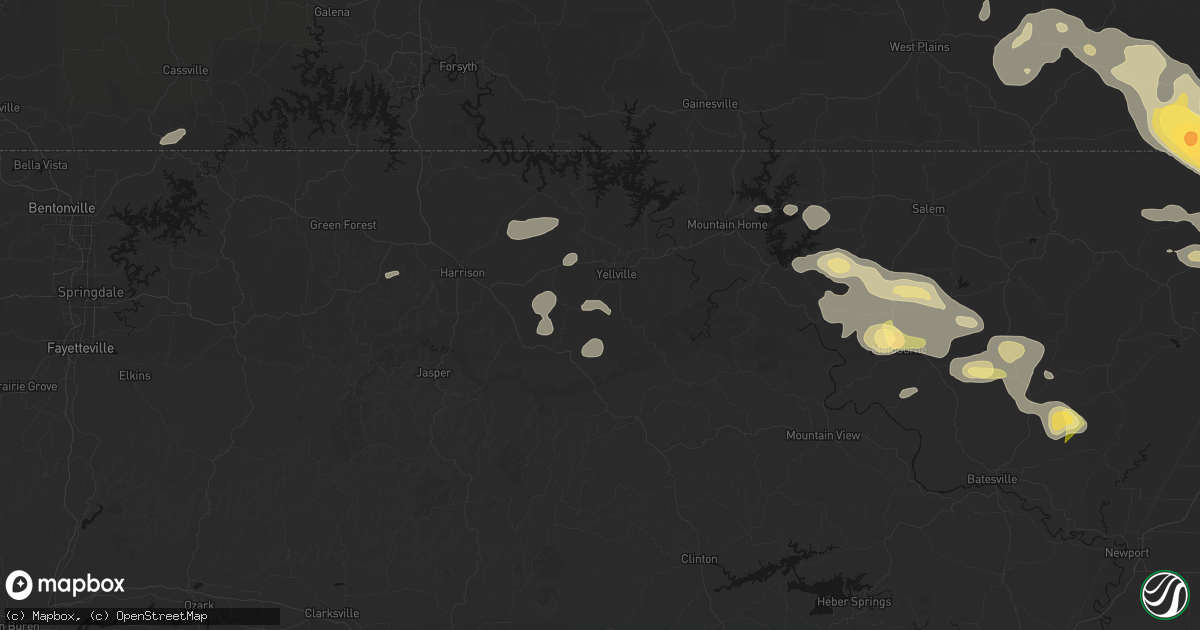 Hail map in Valley Springs, AR on June 13, 2026