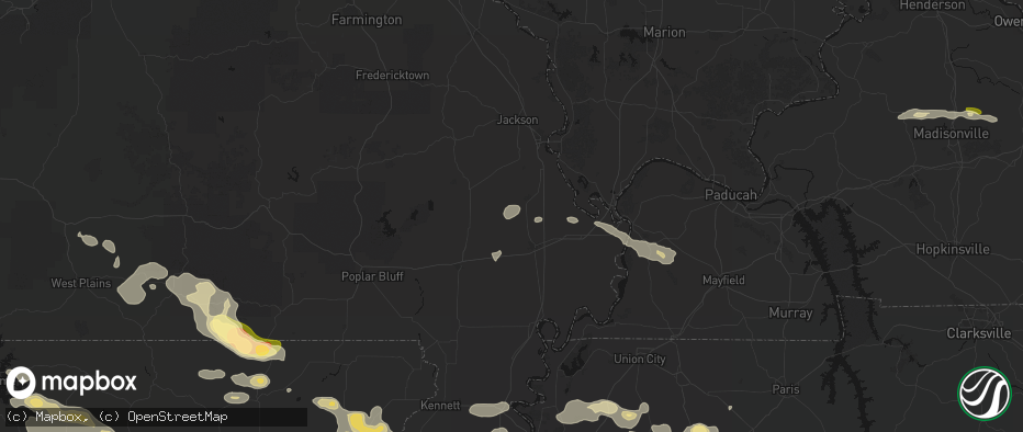 Hail map in Vanduser, MO on June 13, 2026