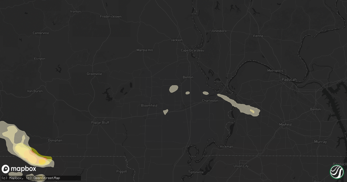Hail map in Vanduser, MO on June 13, 2026