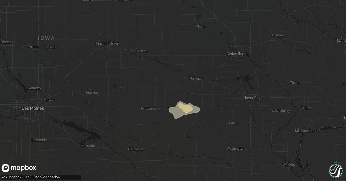 Hail map in Victor, IA on June 13, 2026