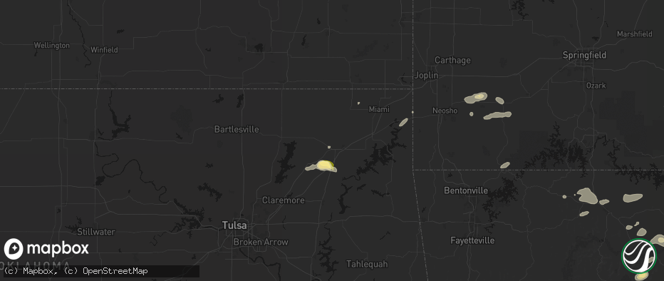 Hail map in Vinita, OK on June 13, 2026