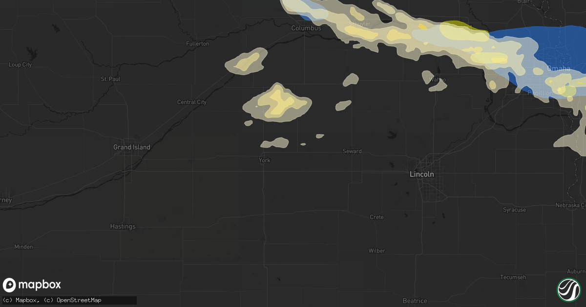 Hail map in Waco, NE on June 13, 2026