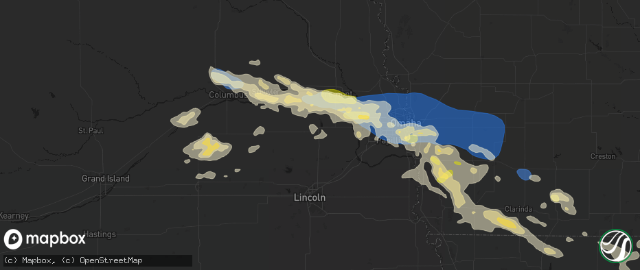 Hail map in Wahoo, NE on June 13, 2026