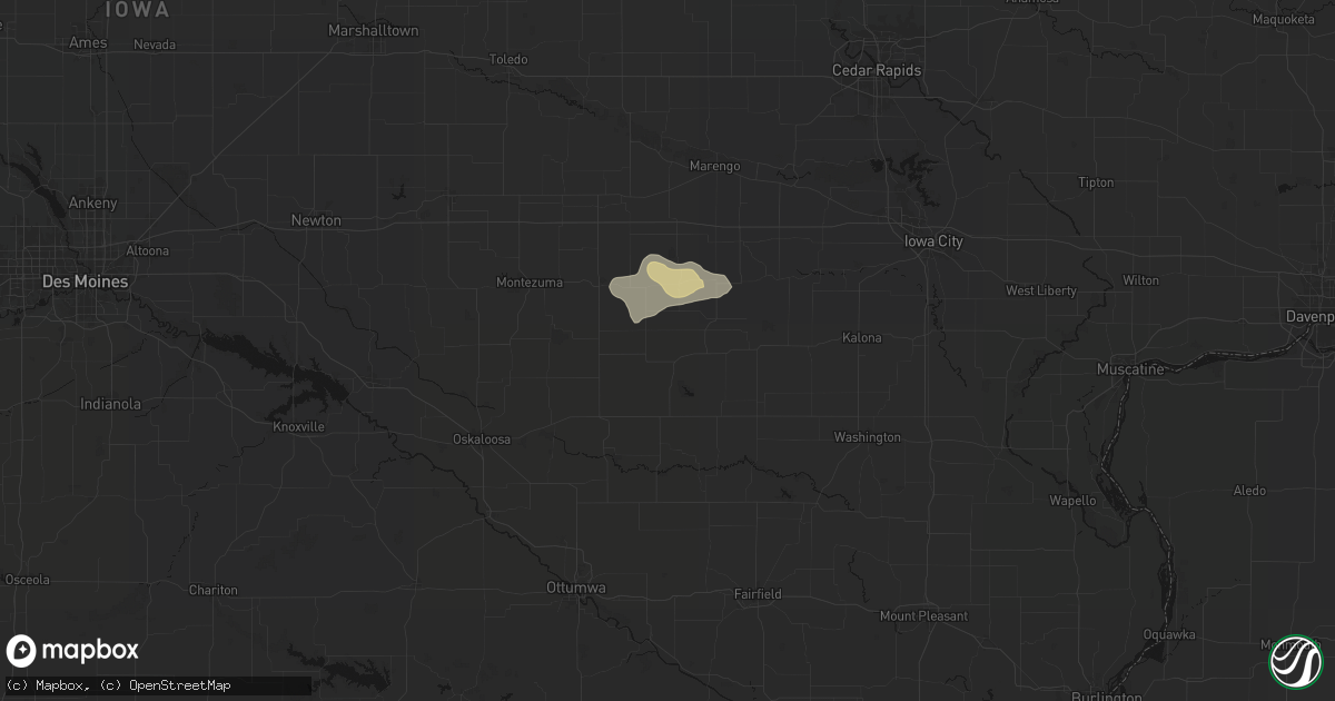 Hail map in Webster, IA on June 13, 2026