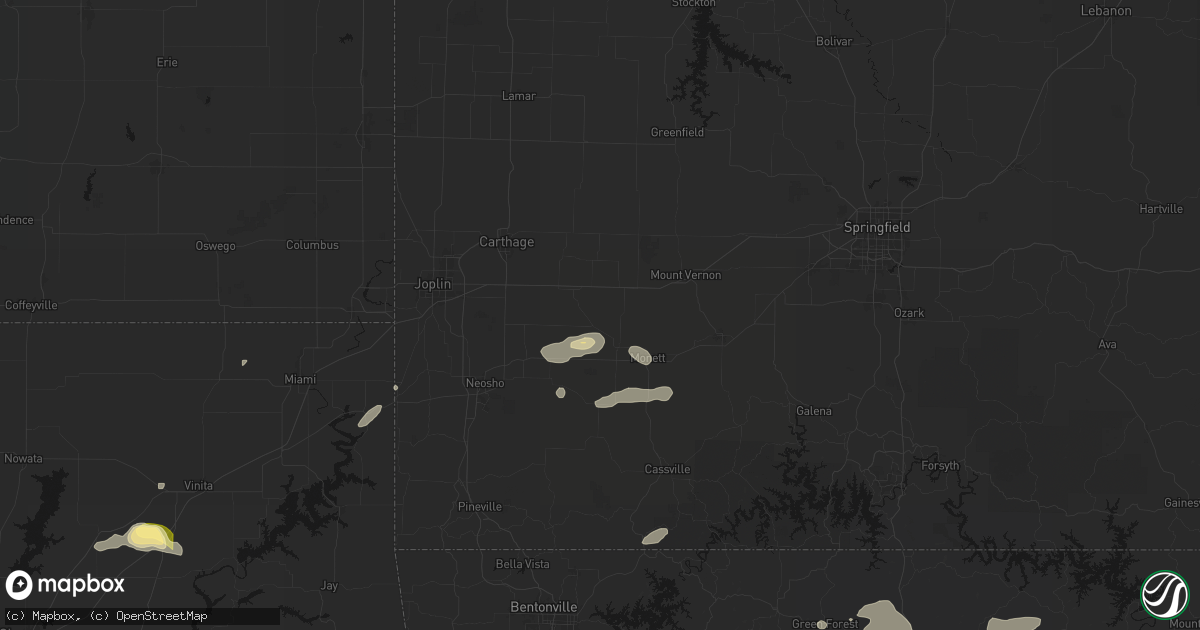Hail map in Wentworth, MO on June 13, 2026
