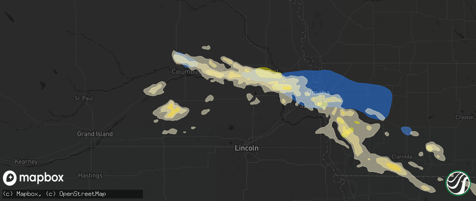 Hail map in Weston, NE on June 13, 2026