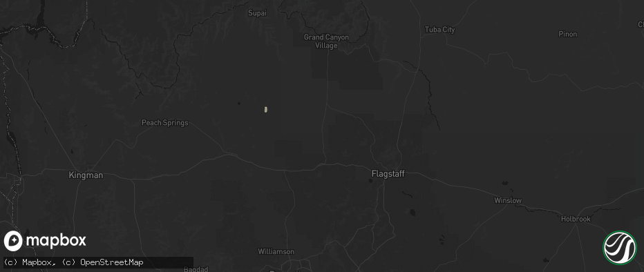 Hail map in Williams, AZ on June 13, 2026