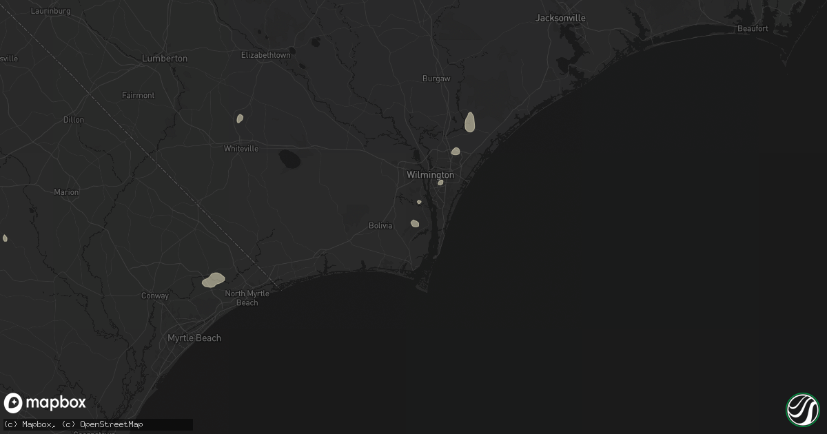 Hail map in Winnabow, NC on June 13, 2026