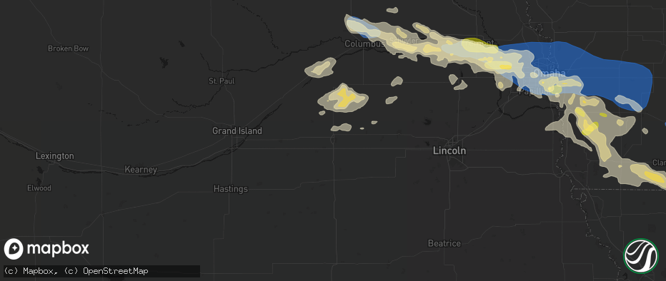 Hail map in York, NE on June 13, 2026