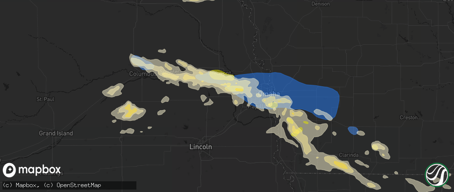 Hail map in Yutan, NE on June 13, 2026