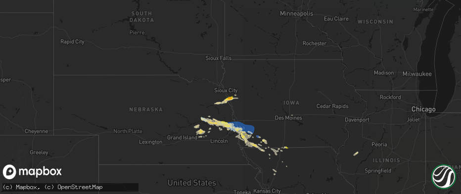 Hail map on June 13, 2026