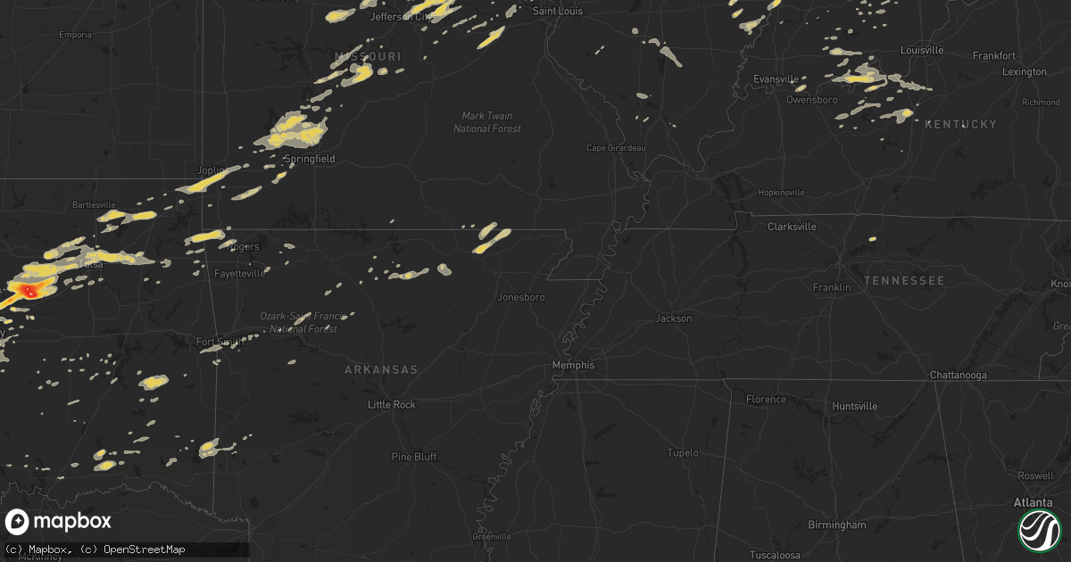 Hail map on June 14, 2011