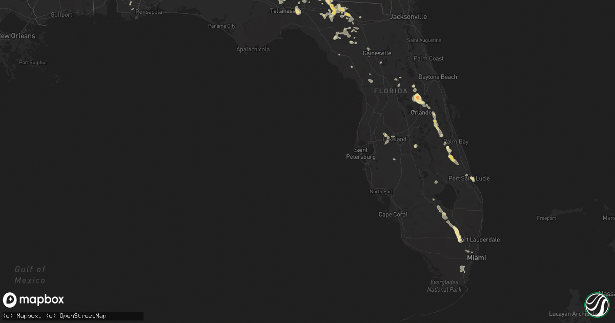 Hail map in Florida on June 14, 2012