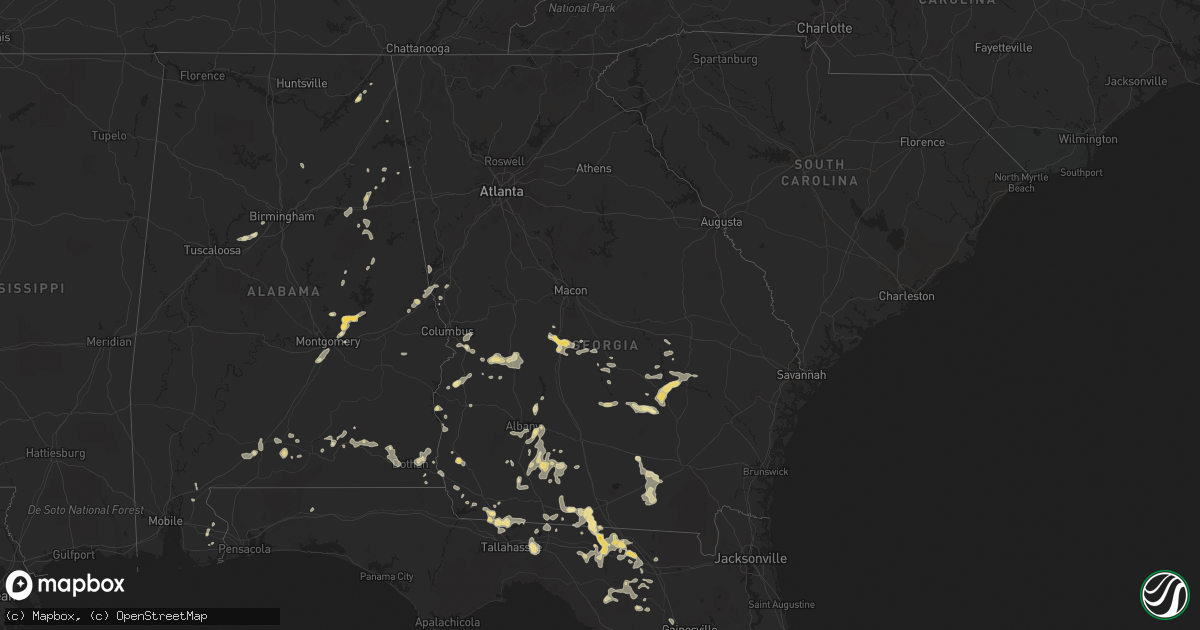 Hail map in Georgia on June 14, 2012