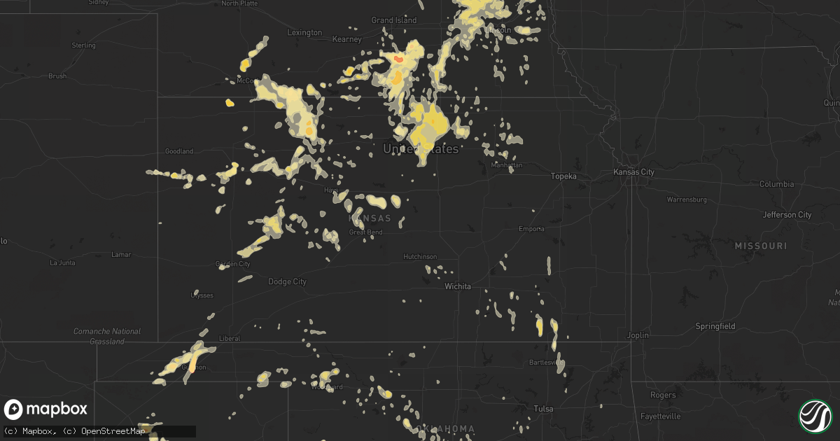 Hail map in Kansas on June 14, 2012