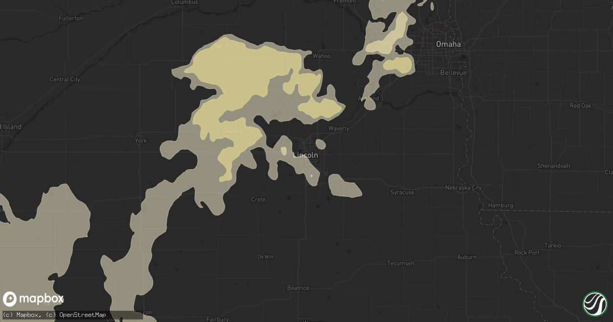 Hail map in Lincoln, NE on June 14, 2012