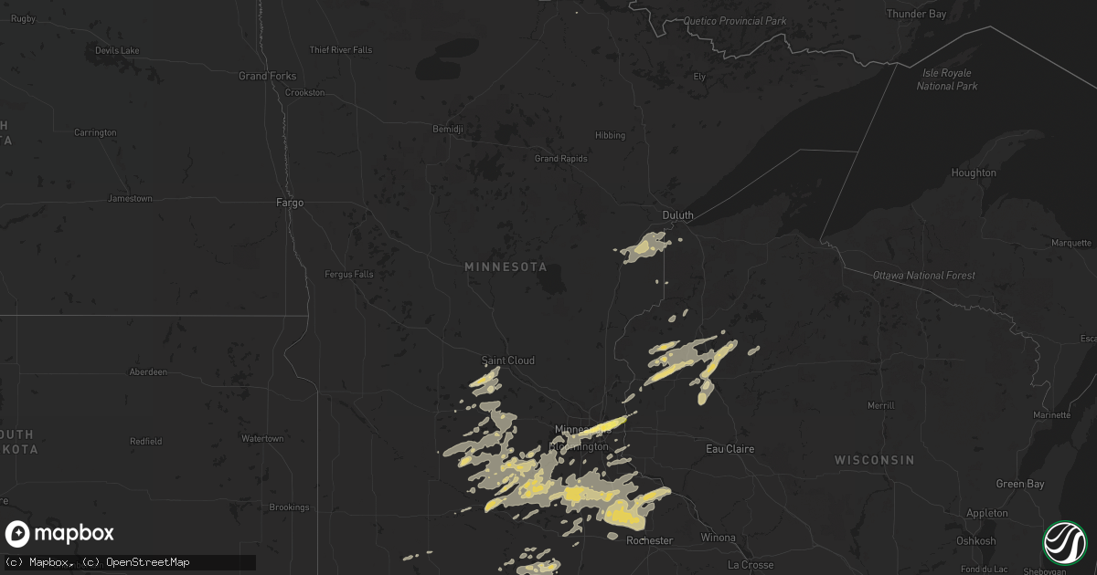 Hail map in Minnesota on June 14, 2012