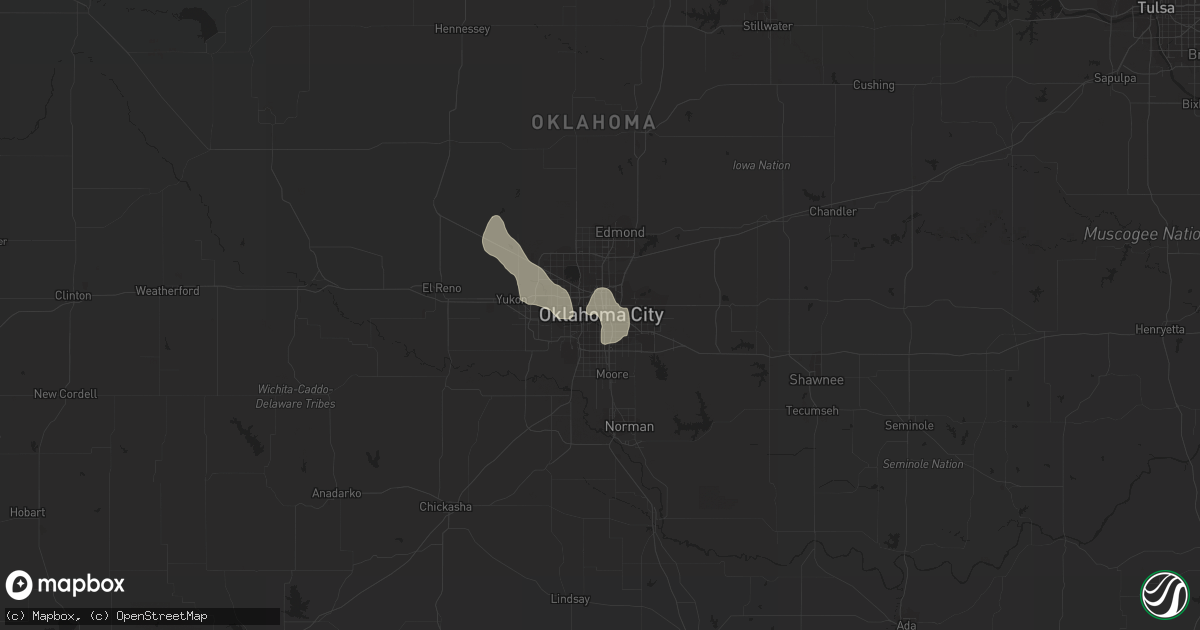 Hail map in Oklahoma City, OK on June 14, 2012