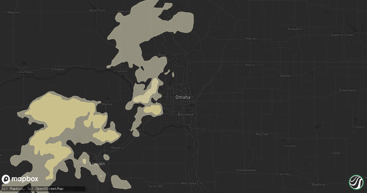 Hail map in Omaha, NE on June 14, 2012
