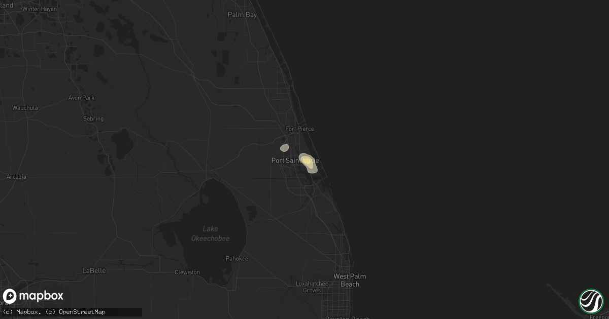 Hail map in Port Saint Lucie, FL on June 14, 2012