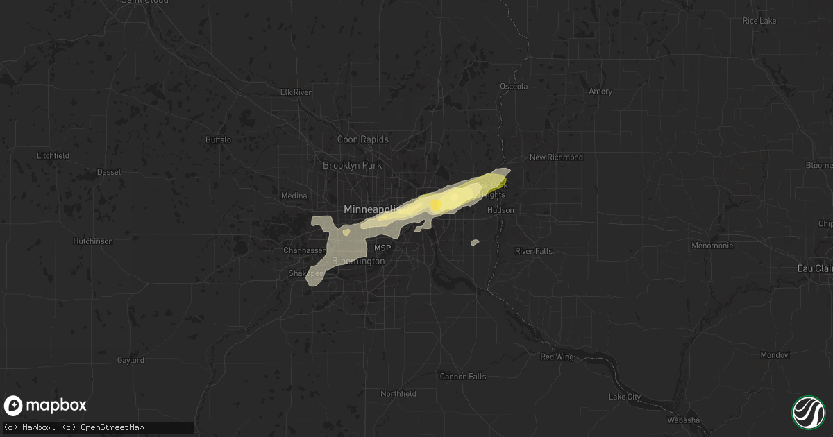Hail map in Saint Paul, MN on June 14, 2012