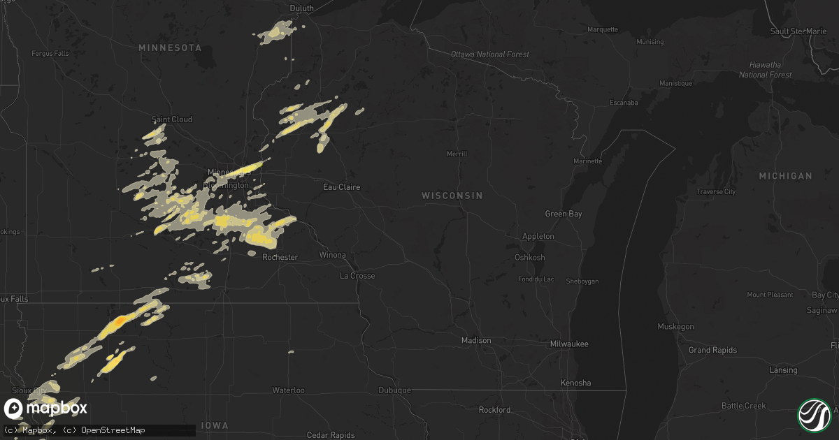 Hail map in Wisconsin on June 14, 2012
