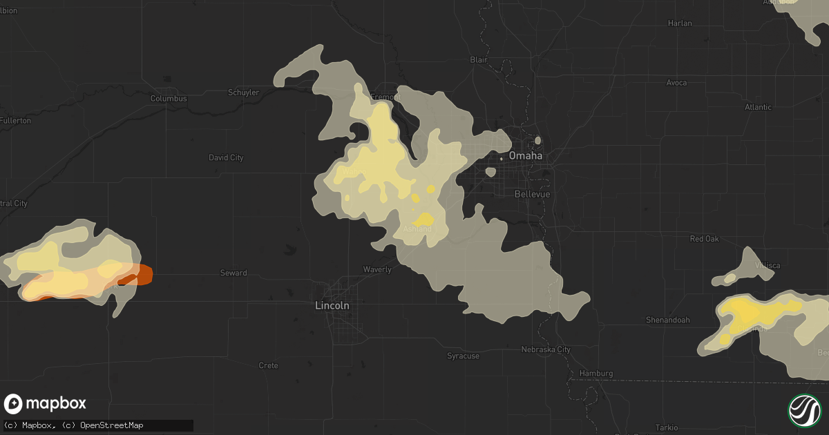 Hail map in Ashland, NE on June 14, 2013