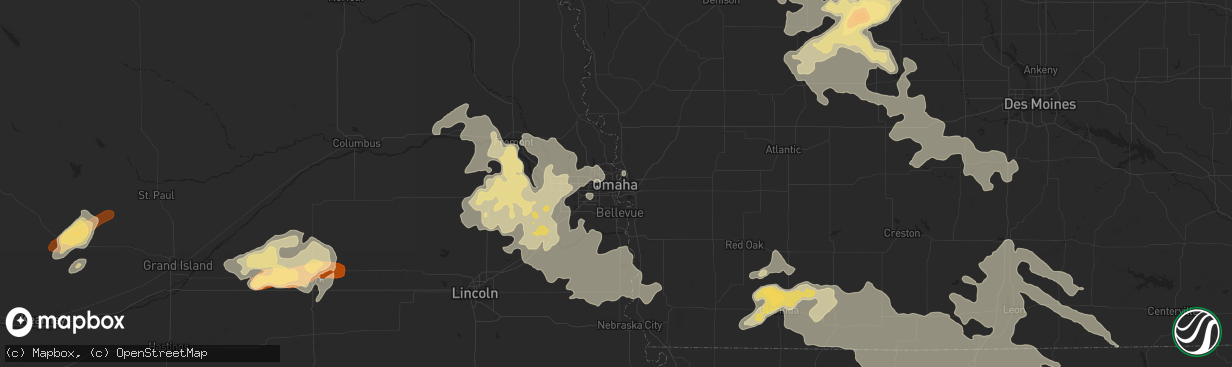 Hail map in Omaha, NE on June 14, 2013